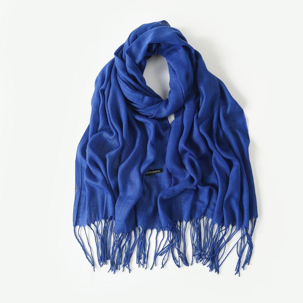 Trendy Niche Silk Scarf: Bamboo Yarn Tassel Shawl for Women