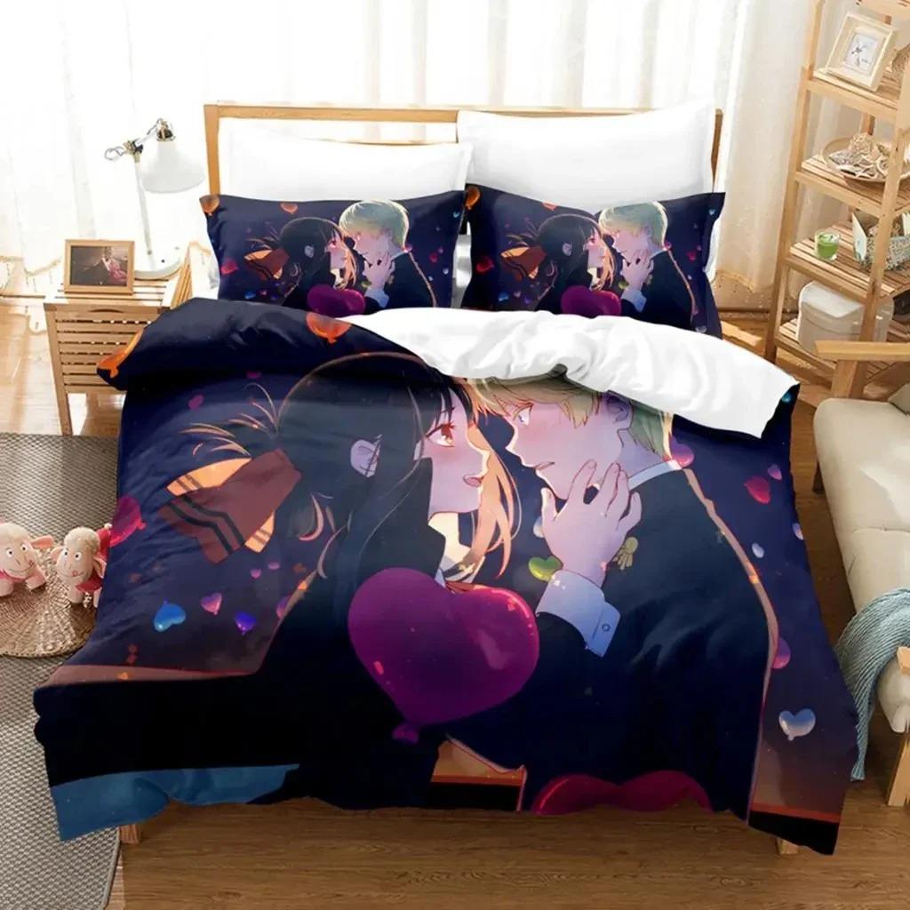 3D Print Anime Kaguya-sama Love Is War Mis Huiye Beding Set Young Boys Young Girls Twin Quen Sized Dimensions Soft Duvet Cover Pilowcase Bed Children