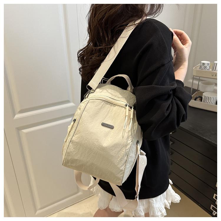 Lightweight Polyester Backpack Large Capacity Commute Travel Bag Multi Carry Style Shoulder Handbag for Women