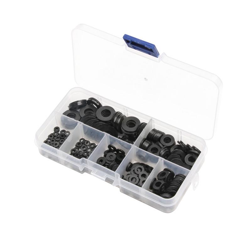 250PCS Nylon Washers M2 M2.5 M3 M4 M5 M6 M8 Nylon Washers Plastic Insulation Spacers Seals Black White Set Gasket Ring Kit