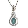 Larimar Gemstone Unisex Women's Gift For Her Silver Jewelry Pendant 2.25"