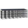 VidaXL Outdoor Kennel with Roof for Dogs Steel 12.9 M² Cage Enclosure 3097952