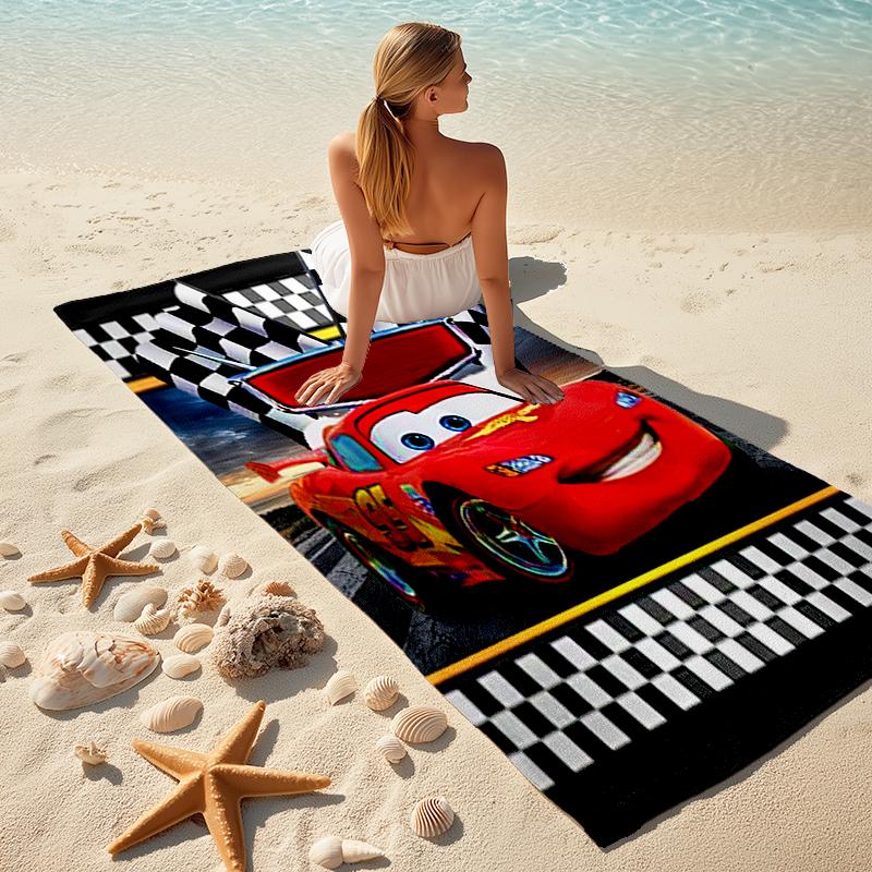 Lightning McQueen Beach Towel Outdoor Camping Beach Towel for Vacation Swim Outdoor Pool Absorbent Bath Towel