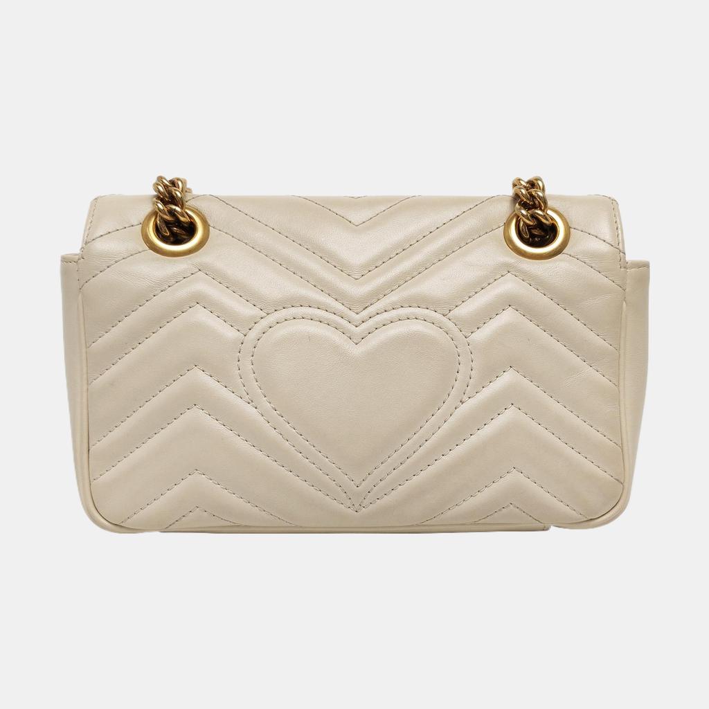 [Pre-Owned] Gucci GG Marmont Matelassé Mini Bag 'White' - Good #AX1QVC