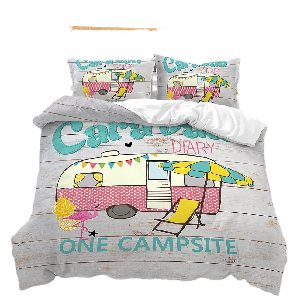 Rv Scenic Bed Three-Piece Quilt Cover 3D Digital Printing Kit Four-Piece Set
