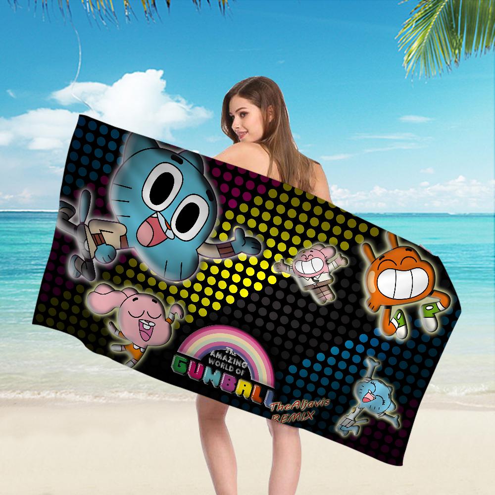 Das A_Erstaunlich Lustige W-Welt G-Gumball Zeichentrick Strandtuch Niedlich Kawaii Zimmerdeko Bad Mädchen Kinder Hand Für Badezimmer Dusche