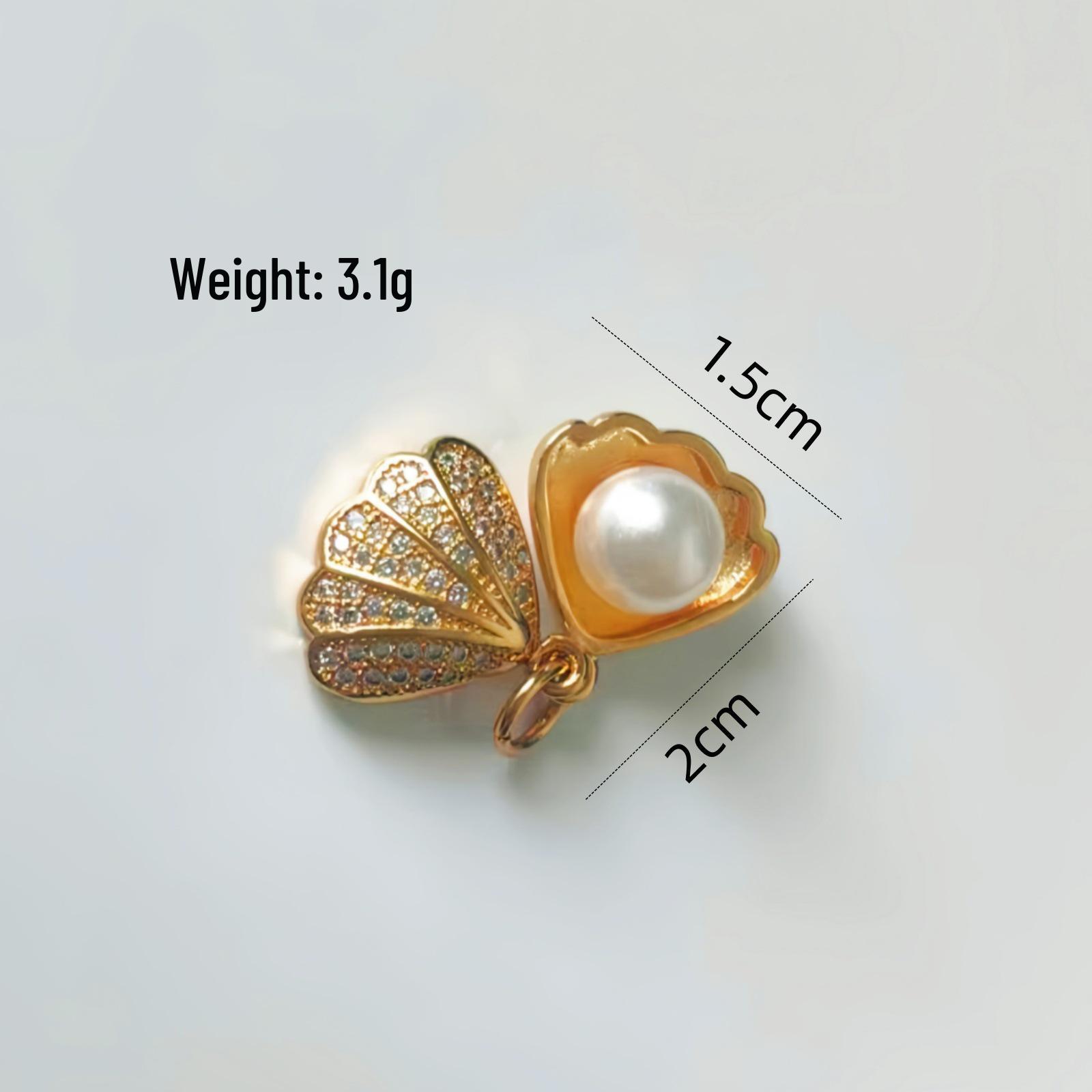 

Meilong Shell Pearl Pendant Luxury Zircon Necklace for Women, Gold Electroplated.