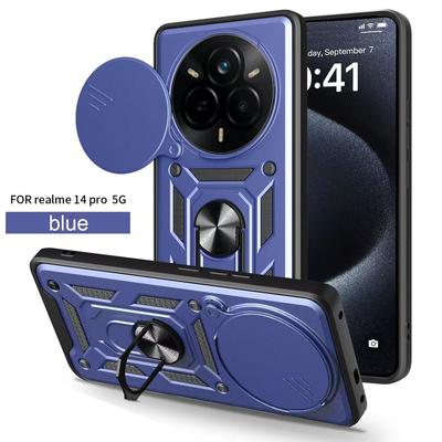 Custodia per Redmi Note 14 Pro Plus Anello supporto Stand auto Magnetica Armatura Antiurto per Redmi 14C 14R Copertura protettiva scorrevole per obiettivo
