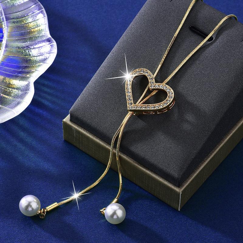 

Потрясающая цепочка-ожерелье с кисточкой в дизайне сердца для женщин, Высококачественная Мода золотой