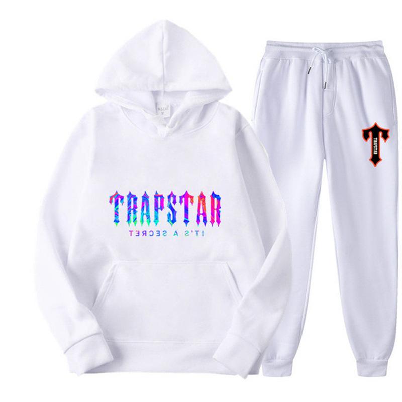 2023 New Letter Printing Men's and Women's Multi-color Warm Two-piece Set Loose Hoodie + Pants Jogging Set