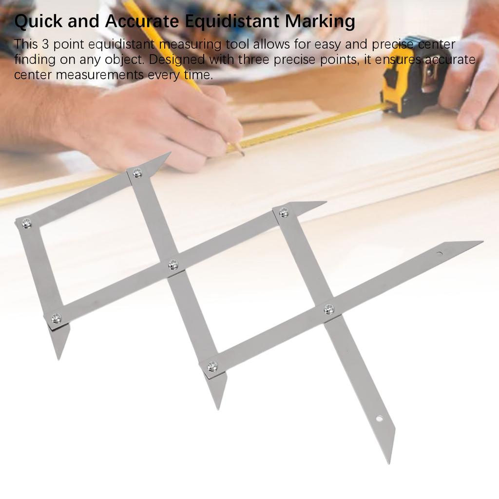 3 Point Center Finder for Precise Measurements Stainless Iron Equidistant Measuring Tool for Welding and Woodworking