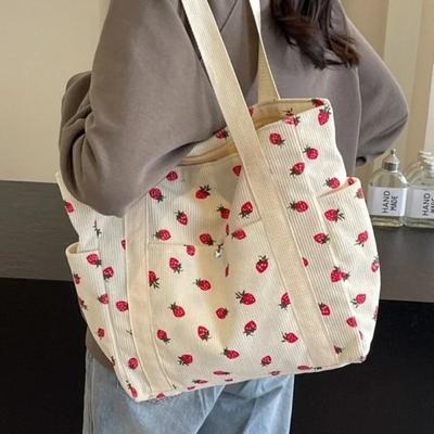 Forest Fresh Cord-Handtasche, süße und modische, vielseitige Umhängetasche, schöne und einfache Einkaufstasche für Pendler