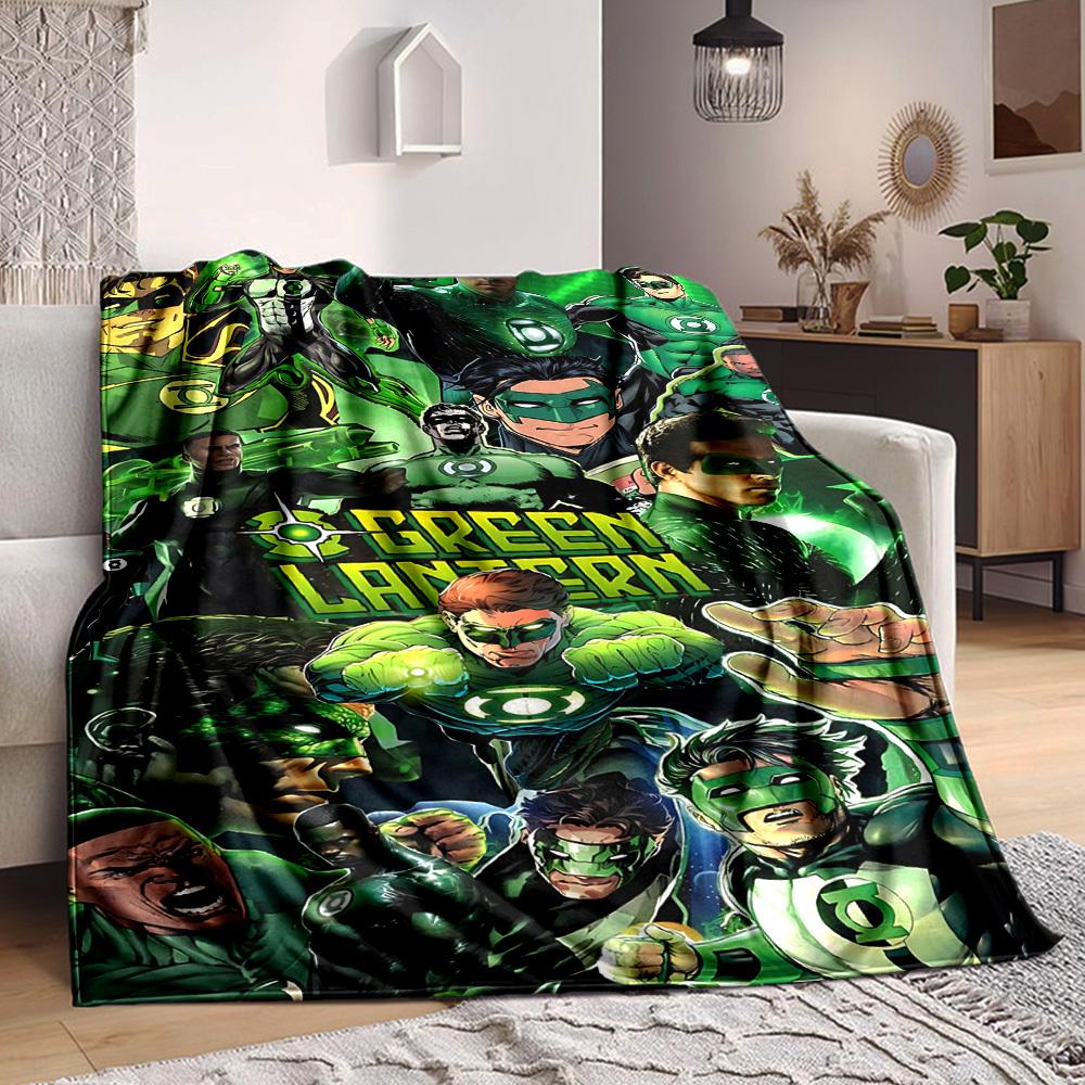 1 Stück Green Lantern Decke Polyesterfaser, Ganzjahreskomfort für Sofa, Bett, Büro, Auto, Camping, Ideale Heimdekoration & Geschenk, Bürokomfort