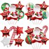 5-Piece Santa Claus Christmas Balloon Set: Candy Cane & Tree Decor for Festivals and Outdoor Celebrations