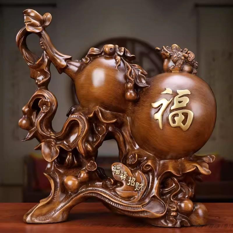 Zhaocai Hulu Home Furnishings Accessories, Resin Crafts, Gift for Store Opening, Study Decoration, Desktop Ornaments