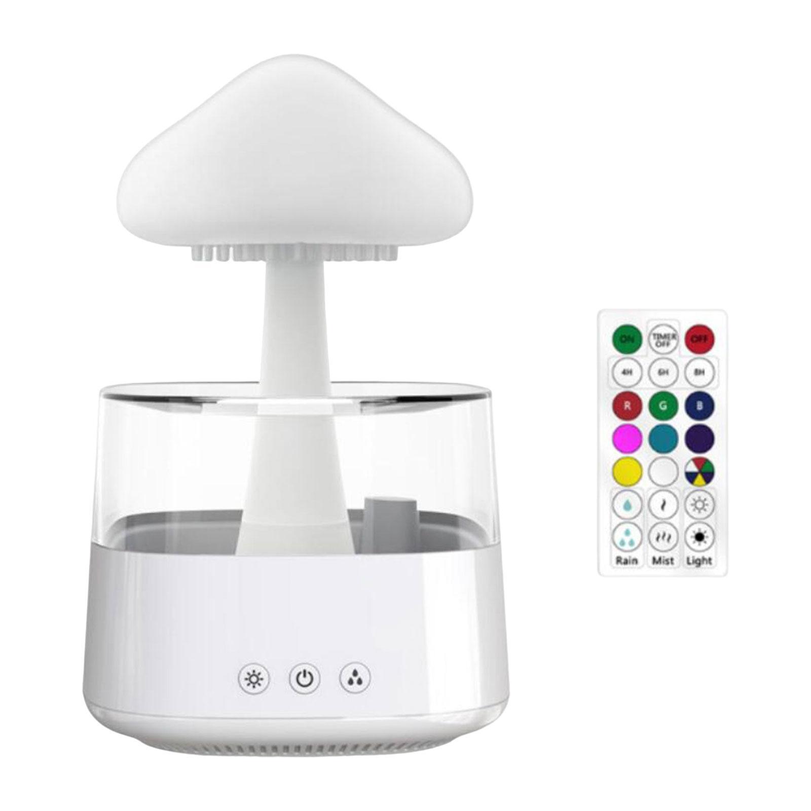 

Увлажнитель воздуха с грибным дождем, электрический диффузор аромата, Распределитель запахов дождевых облаков, расслабляющие капли воды, звуки, красочные ночные огни белый