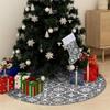 VidaXL Luxury Christmas Tree Skirt with Stocking Grey 90 Cm Fabric