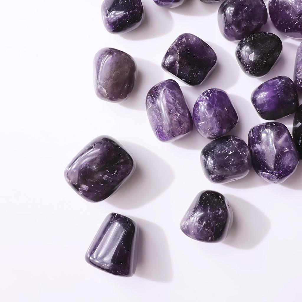 9Dzine Natural Amethyst Tumble Stone 500 GM | Healing Crystal for Reiki, Meditation, Chakra Balancing, Spiritual Home Décor, Vastu & Energy Clean