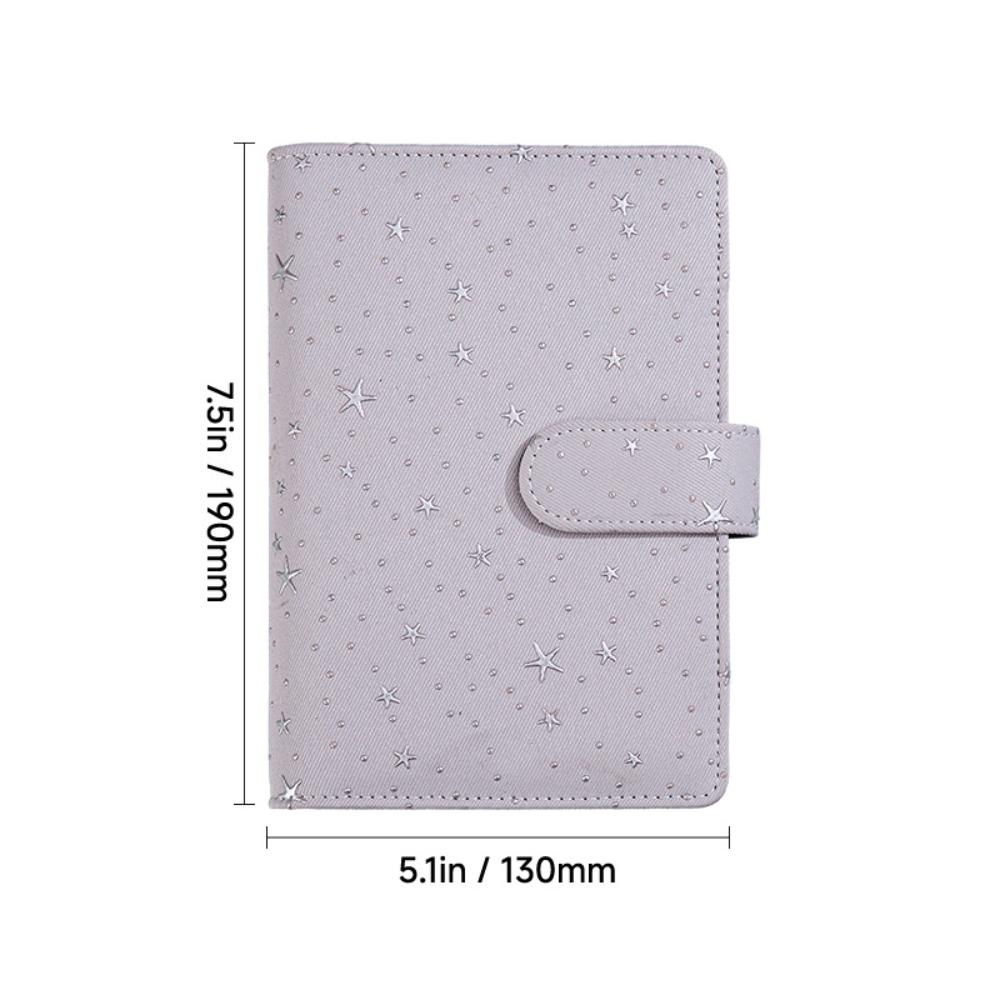 

PU Leather Notebook Loose Leaf Cash Saving Organizer New Savings Book Grey Shell