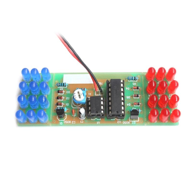 NE555 CD4017 IC LED Elektronische Lichter Kits Rot Blau Zweifarbig DIY Kit Stroboskop Elektronisches Anzug Blinkende Lichter Komponenten