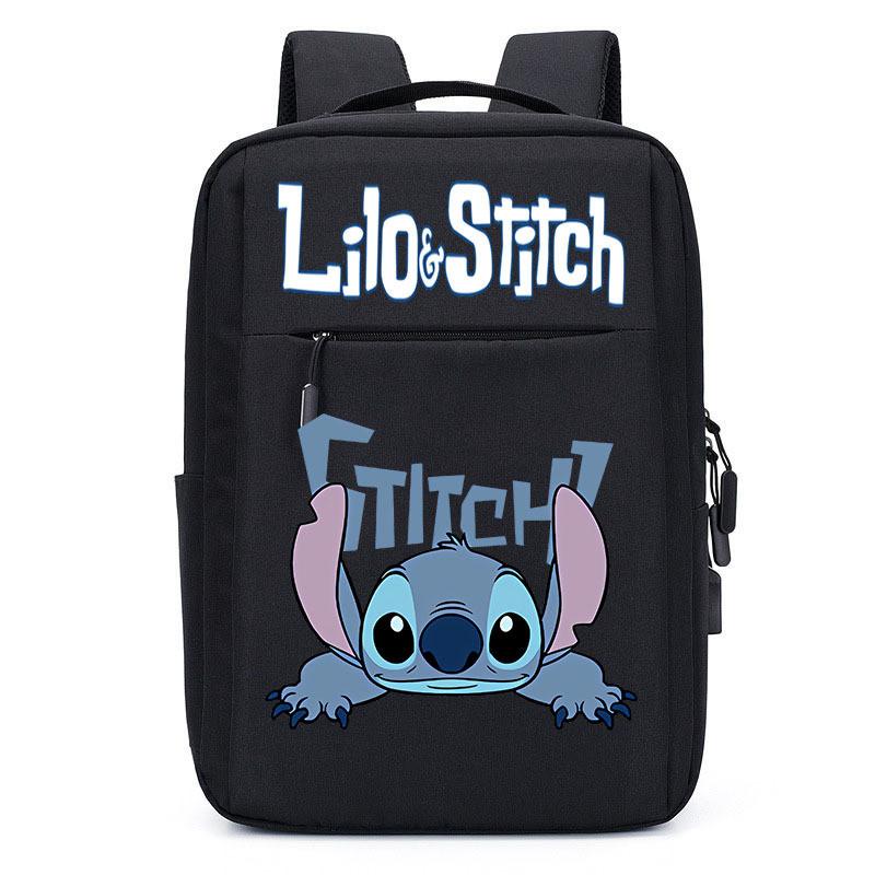 Spacious Usb Charging Stitch Backpack Nylon Material School Bag For Students