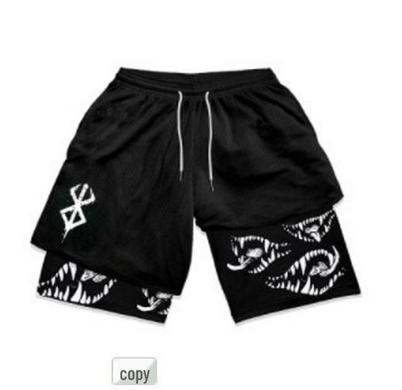 3D Digital Print Double-Layer Fitness Sports Shorts