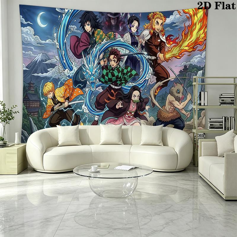 Demon Slayer Wall Tapestry Aesthetic Wall Hanging Printed Fabric Blanket Decorative Tapestries for Bedroom Living Room Home Decor