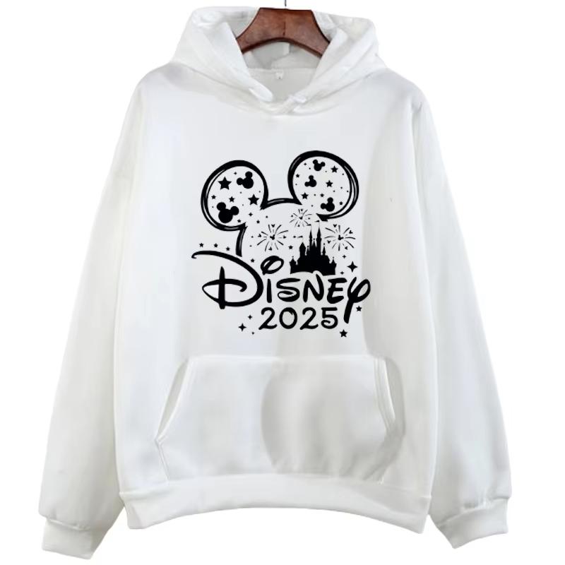 Disney 2025 Trip Printed Hoodies Fashion Female Casual Clothing Long Sleeve White Pullover Kawaii Cartoon Graphic Sweatshirt
