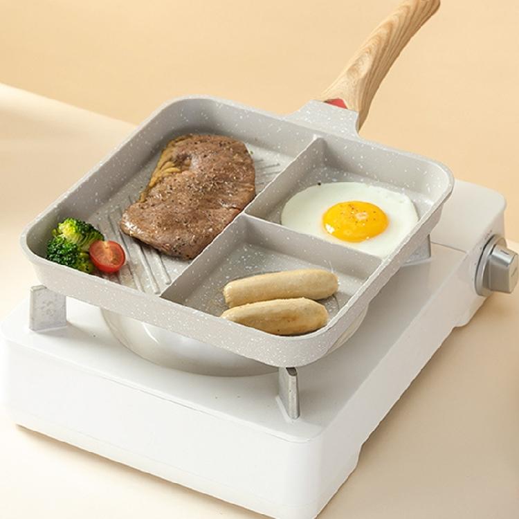 Multi-Functional Non-Stick-Skillet 3 Section-Grill Pan Breakfast Pan-Griddle