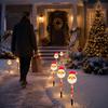 Waterproof Solar Snowman Yard Decor 5Pcs Christmas Stake Light, LED Garden Lamp with Warm White Pathway Lighting Santa Claus Design, Outdoor