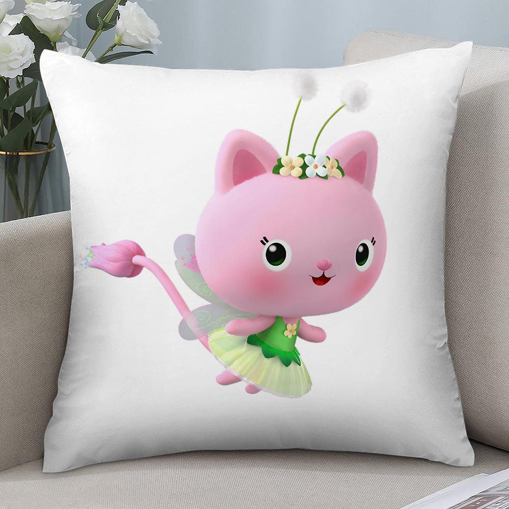 Federa Cuscino Gatti Casa delle Bambole di Gabby per Bambini Copricuscini Corti in Peluche Decorazione Divano Regalo Casa Stampa Double-Sided Federa Cuscino
