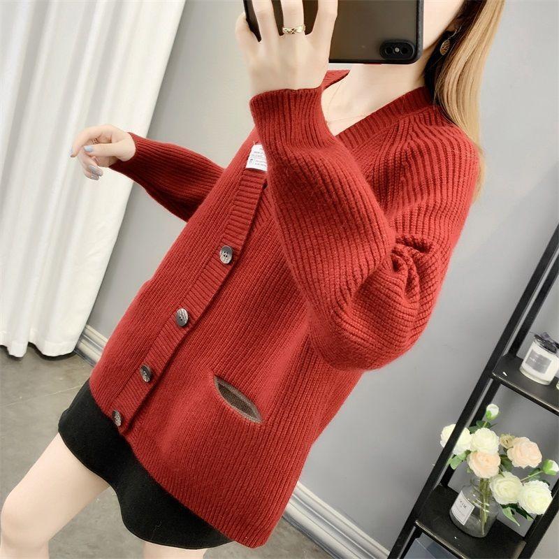 Knitted Cardigan for Women In A Laid-back Style for Autumn and Winter Korean Sweater Coat Loose Knitted Sweater for Women