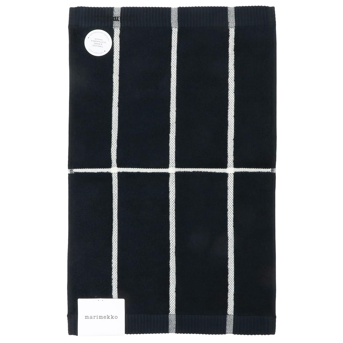 

Хлопковое гостевое полотенце Marimekko Tiiliskivi 30 см x 50 см и 072795 Это черно-белое полотенце для лица имеет полосатый узор и является стильным и милым. чёрный