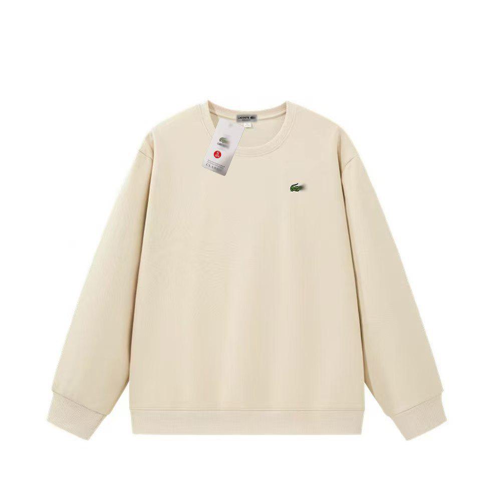 2025 Autumn Unisex Pure Cotton French Crocodile Embroidered Long Sleeve Hoodie – Casual Loose Fit, Round Neck. XXL