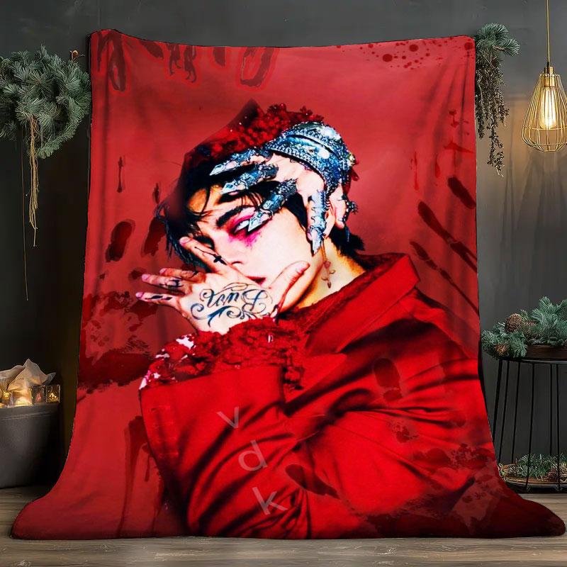 1Pc dprian Print Flannel Blanket, High quality Comfortable for All Seasons, Warmth and Comfort, Perfect for Christmas Gifts