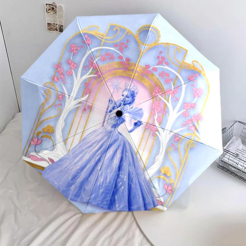 1PC Witch Princess  Automatic Umbrella - Suitable Travel Outdoor Portable Umbrella Birthday Gift Daily Essentials