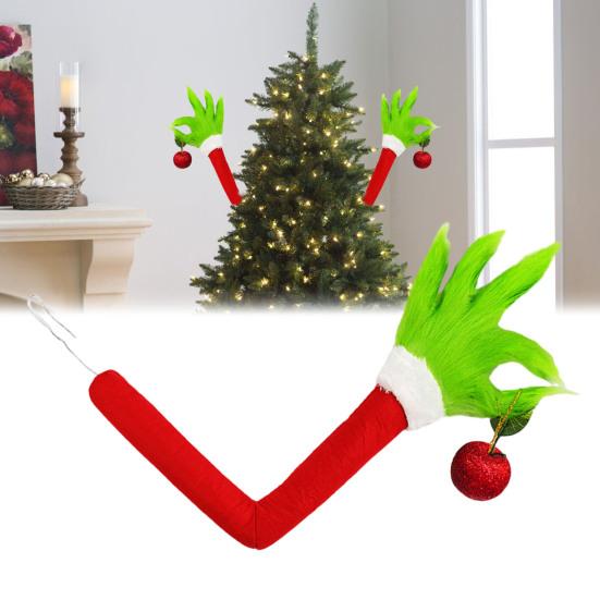 Christmas Ornament Realistic Design Wire Inside Fingers Elf Arm Decoration Tree Home Party Hanging Ornament