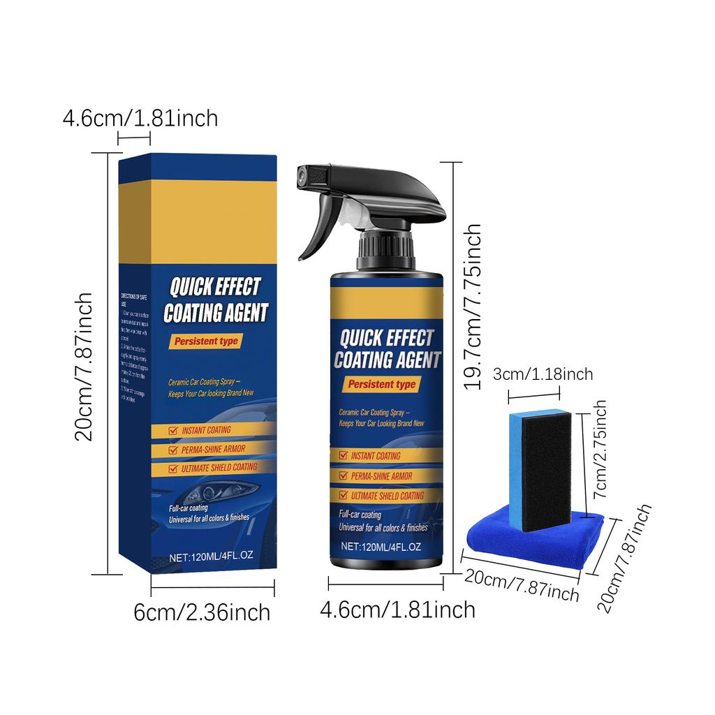 Car Nano-Ceramic Coating Agent Effectively Remove Stains Waterproofing Dust-proof Polished Refurbishment Car Coating Spray Set