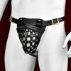 FUNSM Leather Chastity Pants Male Chastity Device Penis Cage Leather Underwear Penis Lock Cock Cage Sexy Toy for Men