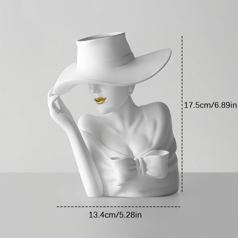 1 Stück Nordic Minimalistisches Elegantes Göttinnen-Blumenarrangement Harz-Ornament für Wohnzimmer Eingang Geeignet für Tee
