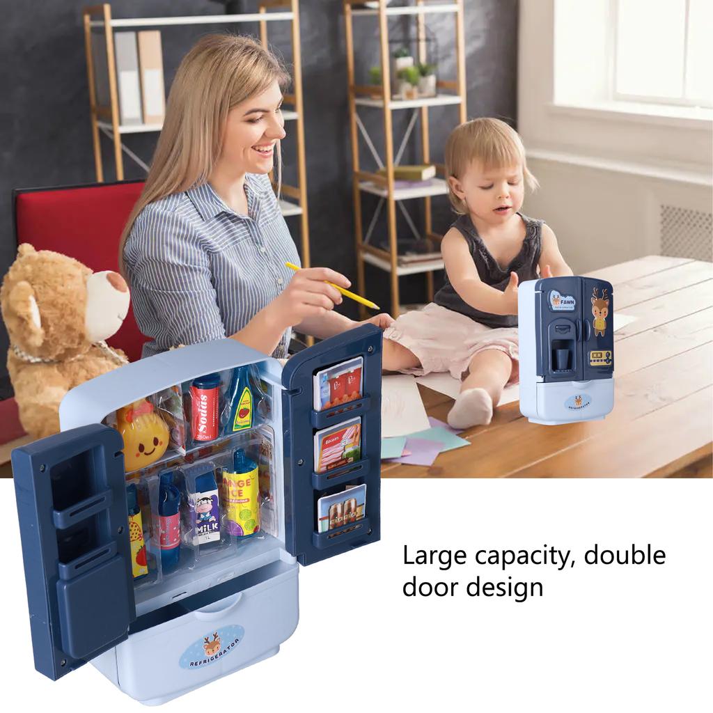 Toy Refrigerator Cultivate Interest Hands On Ability Appropriate Size Many Cute Accessories Kids Toy Fridge for Kids