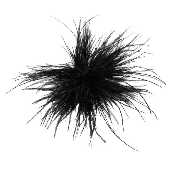 Women Brooch Pin with Fluffy Light Feather Design Hairpin Multi-Use чёрный