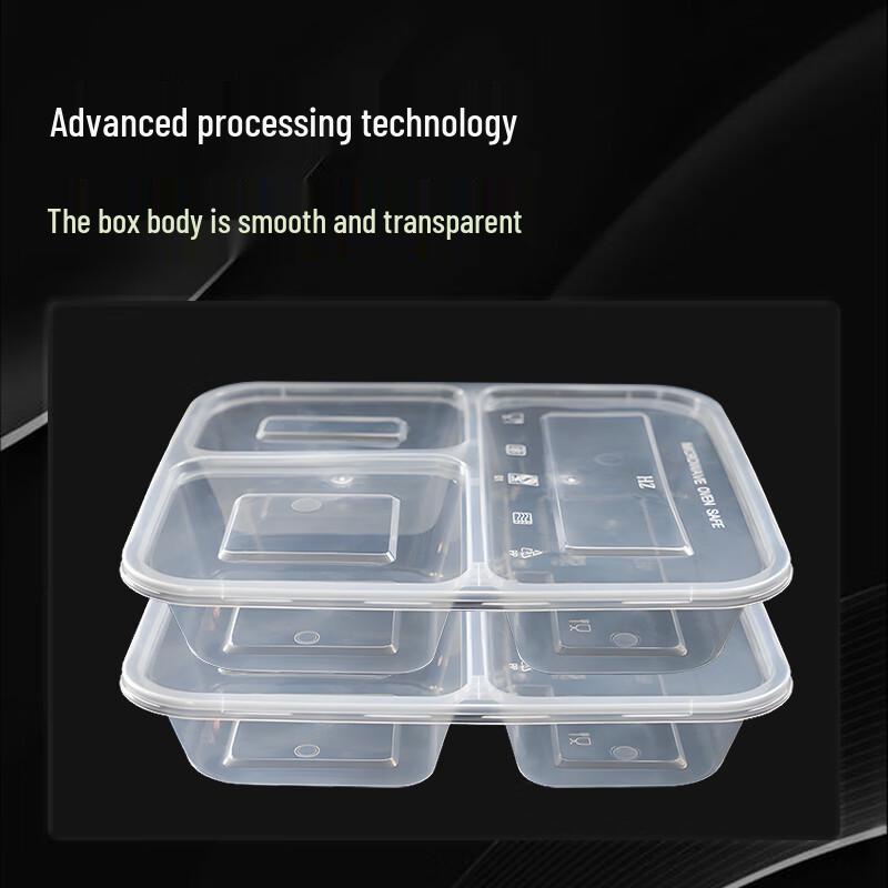 Disposable 3-Compartment Microwavable Lunch Boxes