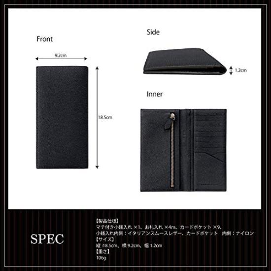 BONAVENTURA Long Wallet Made with the Finest European This Minimalist Wallet Is Made of Genuine Leather and Makes a Great [Black] Leather, Thin, Gift.