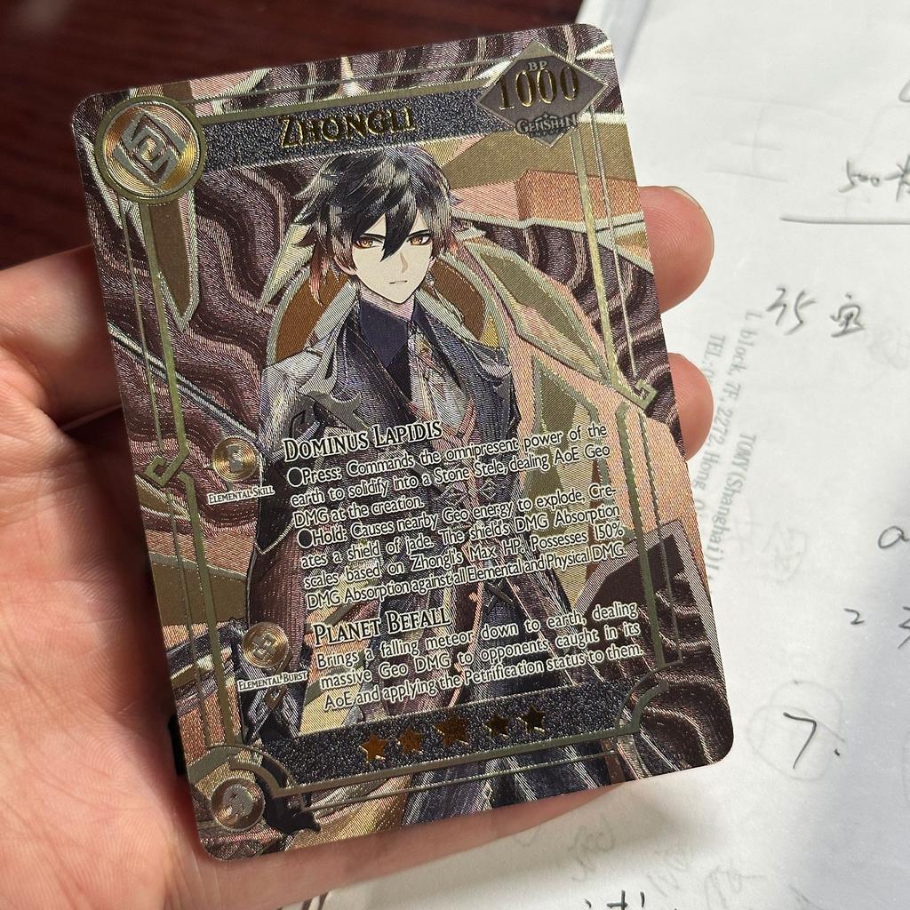 Genshin Impact Card in English Rare Holographic Shiny 55Pcs UR and 5Pcs Random UTR TCG Collection Kamisato Ayaka ZhongLI Gift