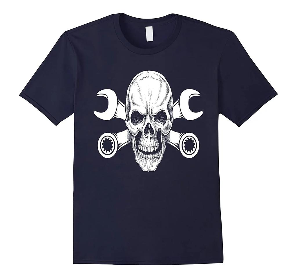 Skull Crossbones Wrench Machinist TShirt Summer Cotton Short Sleeve ONeck Mens T Shirt New S3XL