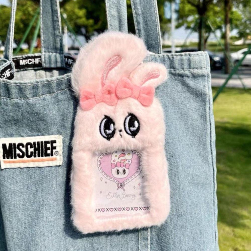 Credit ID Bus Card Case Plush Card Holder Key Ring Photo Album Card Cover Fashion ID Badge Holder