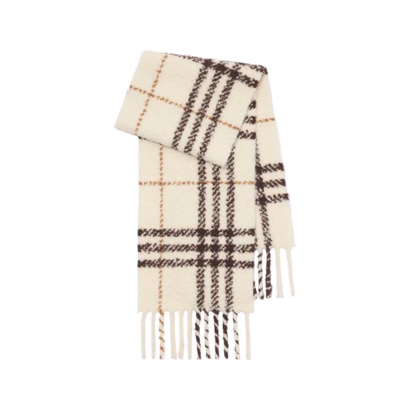 

Шарф Burberry в клітинку з альпаки та вовни OS