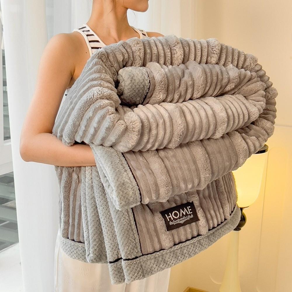 Striped Warm Blankets Soft Sofa Blankets High Quality Quilt  Autumn Winter
