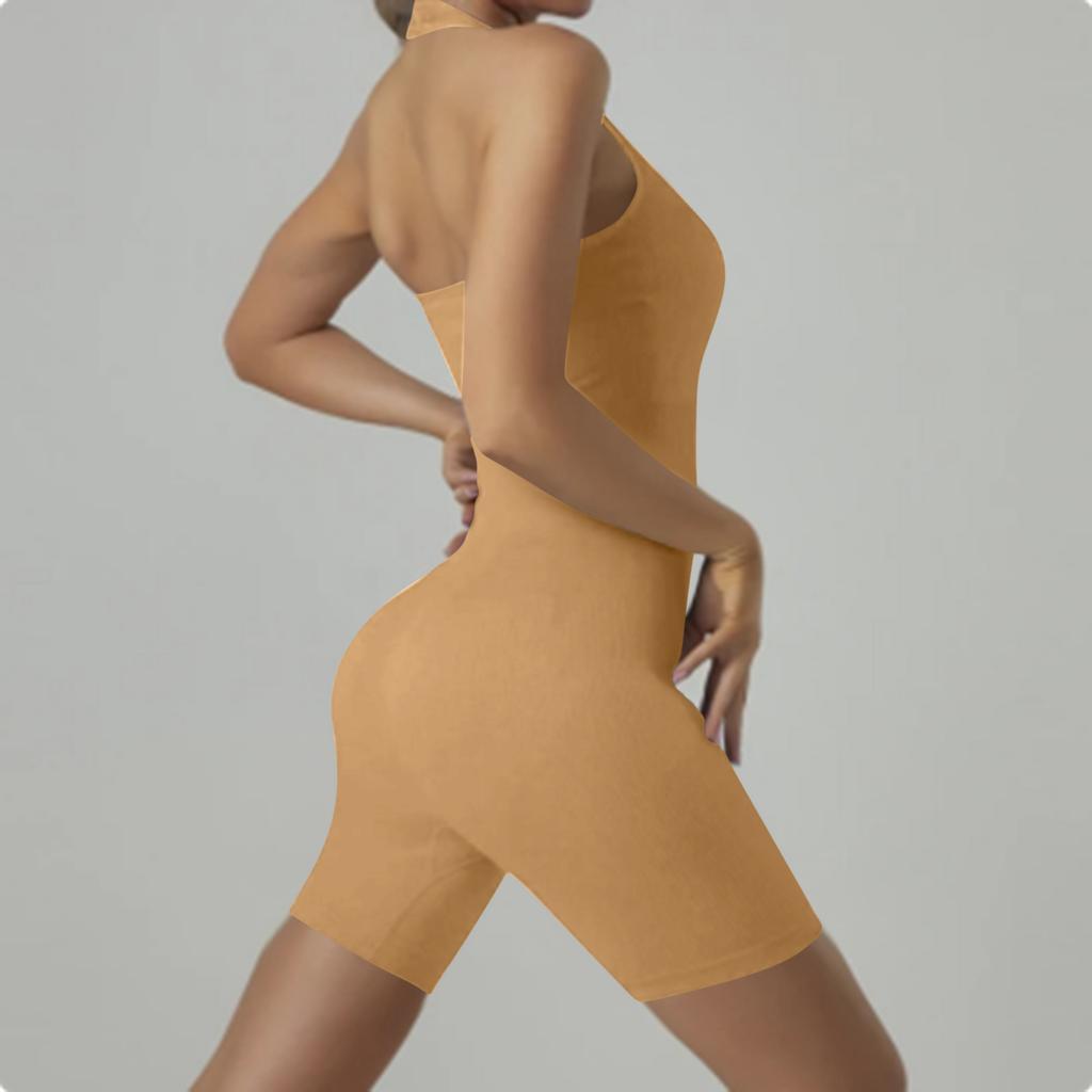 Women's Fashion Sleeveless Tight Yoga Hanging Neck Fitness Exercise Hip Lifting Jumpsuit